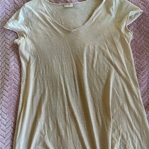 Women's Cream V-Neck high-low Maxi Dress